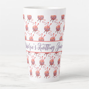 Taza De Café Latte Bolas de Hilo Personalizadas con Frase de Tejer