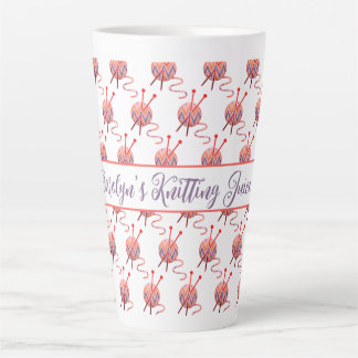Taza De Café Latte Bolas de Yarn de punto personalizado diciendo