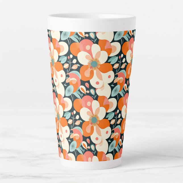 Taza De Café Latte Bold Floral  (Anverso)