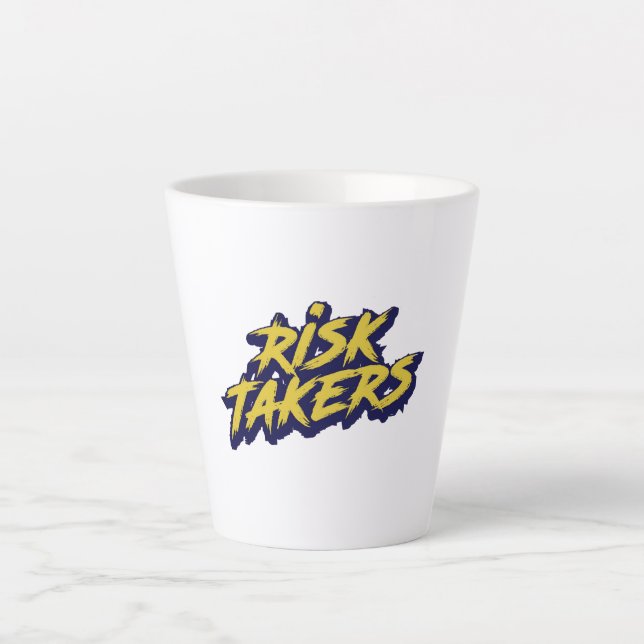 Taza De Café Latte Bold "Risk Takers" Motivational (Anverso)