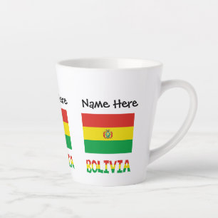 Taza De Café Latte Bolivia Bandera Boliviana Personalizada 