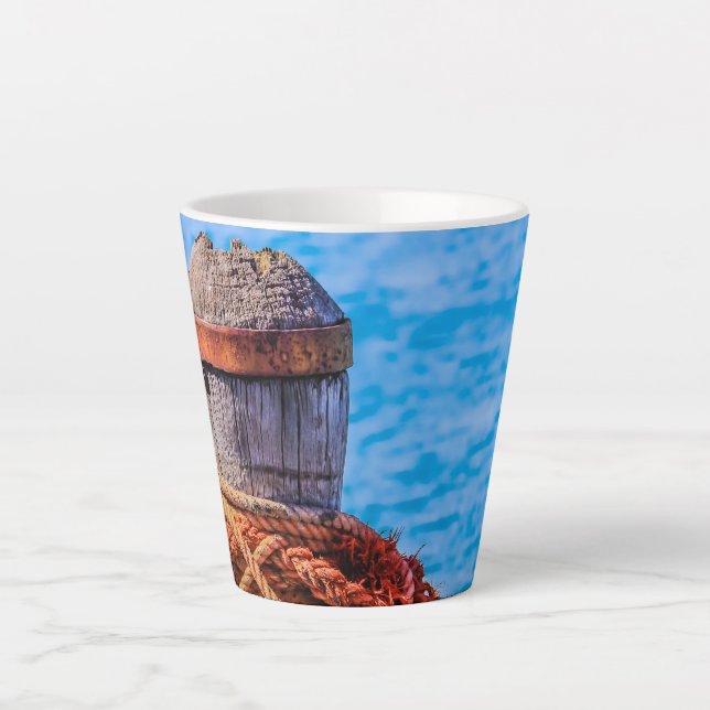 Taza De Café Latte Bollard de amarre antiguo (Anverso)