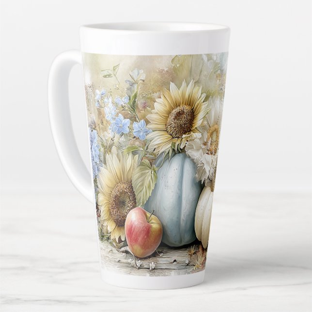 Taza De Café Latte Bomba de otoño Floral Mug (Ángulo izquierdo)