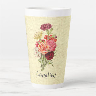 Taza De Café Latte Bonito Carnation Bouquet