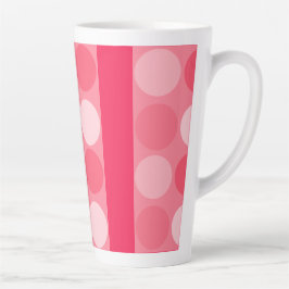 Taza De Café Latte Bonito En La Colección De Puntos De Polka