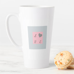 Taza De Café Latte Bonito Love Text Design en Latte Mug.