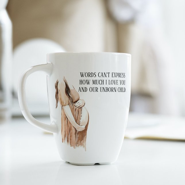 Taza De Café Latte Bonito regalo de esposa embarazada con cita románt (Subido por el creador)