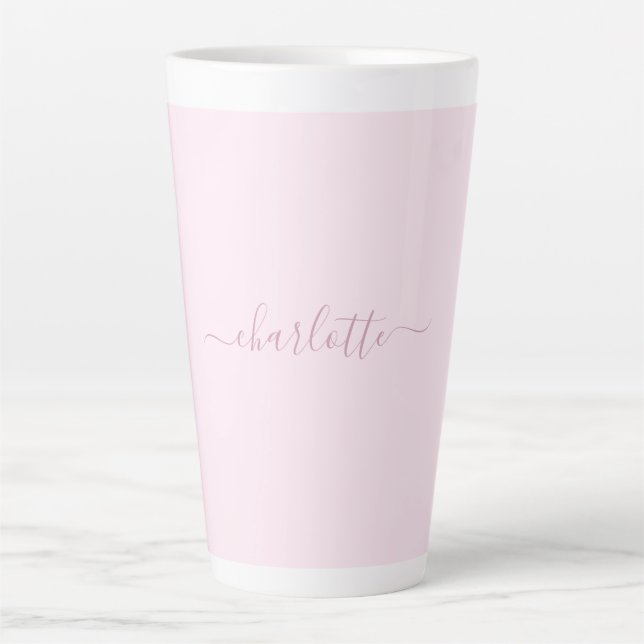 Taza De Café Latte Bonito suave rosa y Rubor (Anverso)