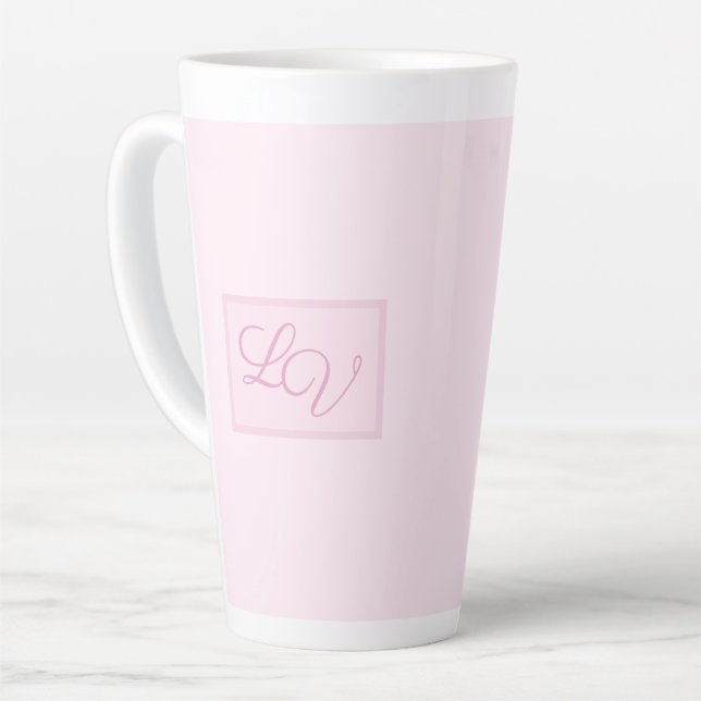 Taza De Café Latte Bonito suave rosa y Rubor (Ángulo izquierdo)