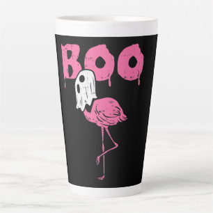 Taza De Café Latte Boo Flamingo Fun Halloween Animal Bird