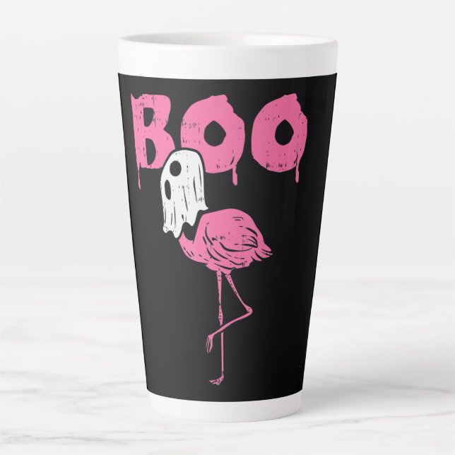 Taza De Café Latte Boo Flamingo Fun Halloween Animal Bird (Anverso)