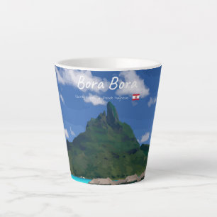 Taza De Café Latte Bora Bora, Polinesia Francesa - Pequeño Resort de 