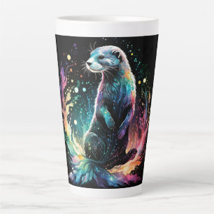 Taza De Café Latte Borde del espectro: el brillo de las nutrias