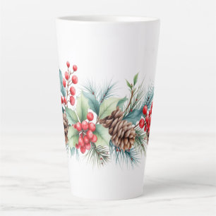 Taza De Café Latte Borde Rústico de Acuarela