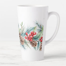 Taza De Café Latte Borde Rústico de Acuarela