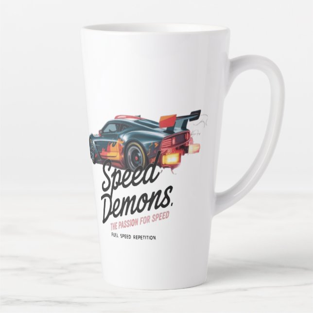 Taza De Café Latte Born to Race, Forced to Work (Derecha)