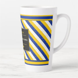 Taza De Café Latte Bosnia Herzegovina Football Fan Flag Colors Stripe