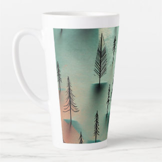 Taza De Café Latte Bosque de invierno