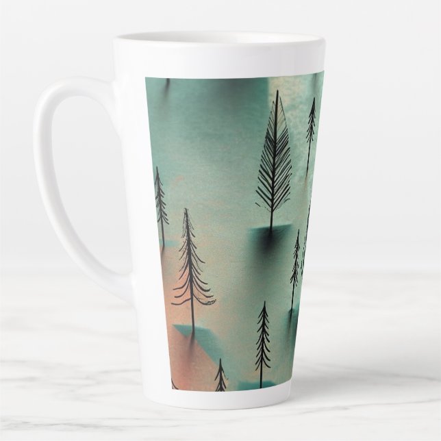 Taza De Café Latte Bosque de invierno (Izquierda)