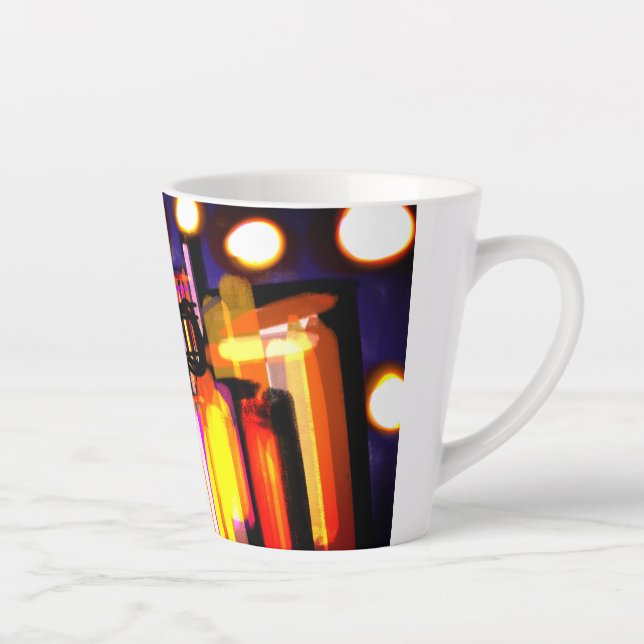 Taza De Café Latte Bosque de niebla lobo (Derecha)