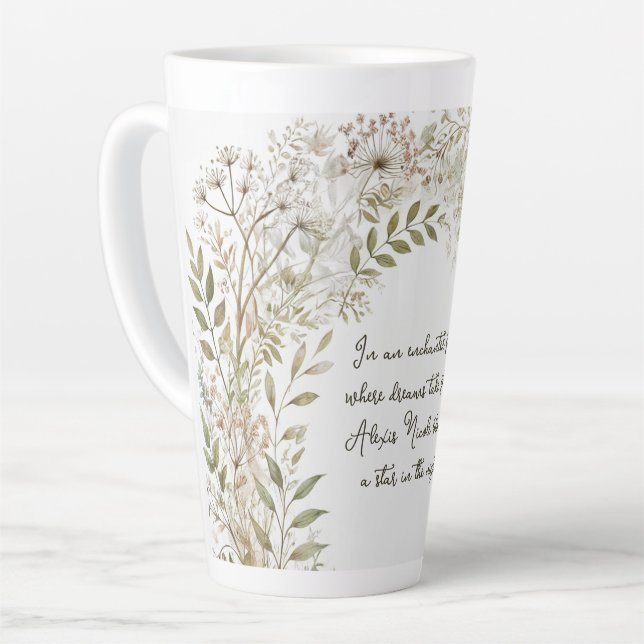 Taza De Café Latte Bosque etéreo encantado (Ángulo izquierdo)