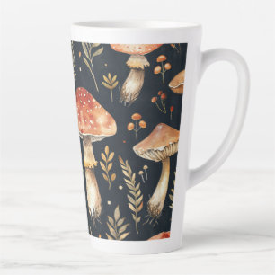 Taza De Café Latte Bosque Mágico de Hongos
