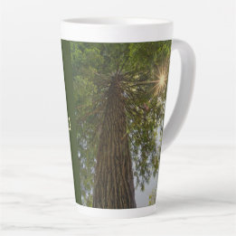 Taza De Café Latte Bosque Pacífico con Foto de la Naturaleza de Luz D