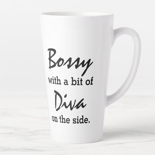 Taza De Café Latte Bossy Con Un Poco De Diva Moderna  (Derecha)