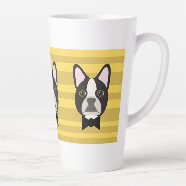 Taza De Café Latte Boston Terrier (Derecha)