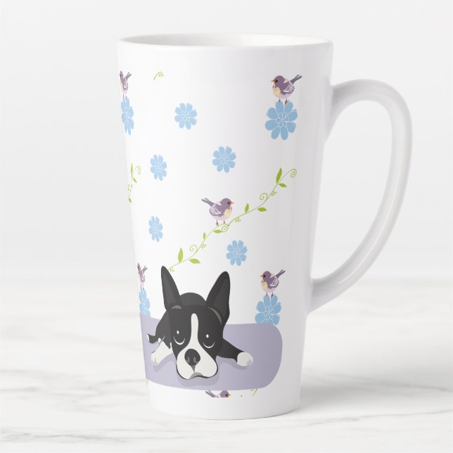Taza De Café Latte Boston Terrier (Derecha)