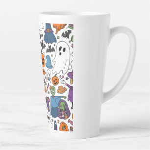 Taza De Café Latte Bote de Halloween
