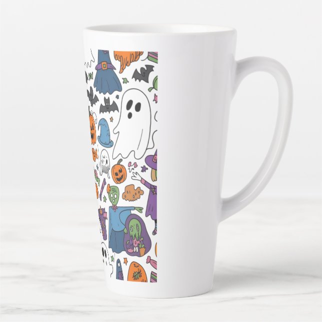 Taza De Café Latte Bote de Halloween (Derecha)