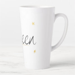 Taza De Café Latte Botella de agua con tipografía de la Reina de la C