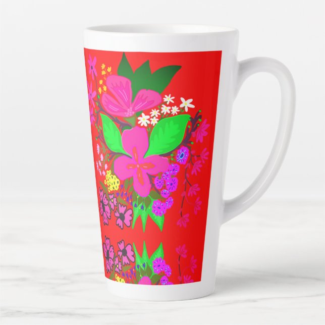 Taza De Café Latte Botella de agua de aluminio de flores (Derecha)