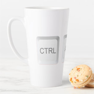 Taza De Café Latte Botón del teclado de computadora CTRL ALT DEL de S