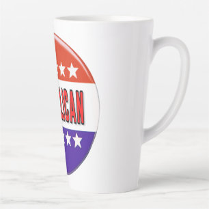 Taza De Café Latte Botón Republicano