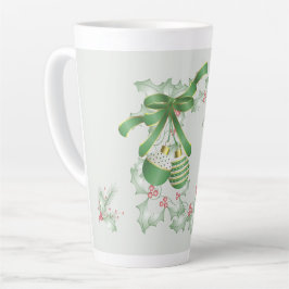 Taza De Café Latte Boughes de Navidades rosados verdes y brillantes