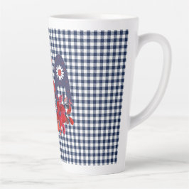 Taza De Café Latte Bouquet patriótico rojo blanco y azul de los Estad
