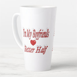 Taza De Café Latte Boyfriend con texto rojo