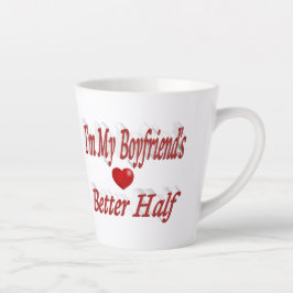 Taza De Café Latte Boyfriend con texto rojo