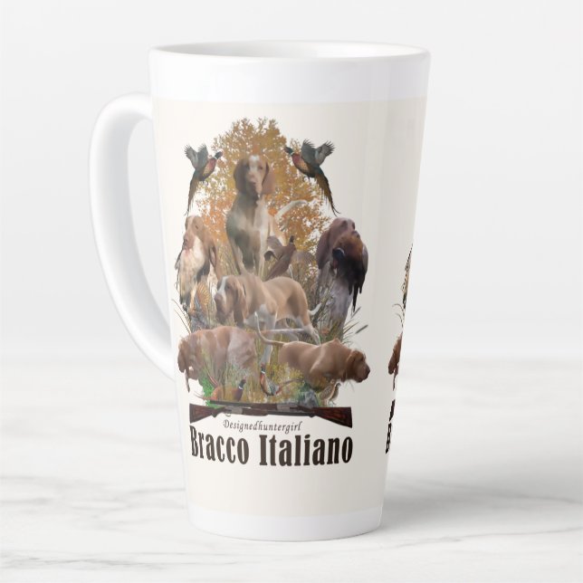 Taza De Café Latte Bracco italiano tapestry faux canvas impresión acr (Ángulo izquierdo)