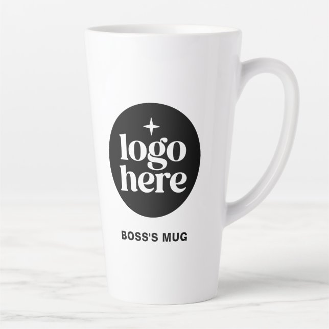 Taza De Café Latte Branded Custom Employee Business Logo (Derecha)