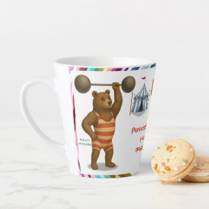 Taza De Café Latte Brandon, oso fuerte del circo