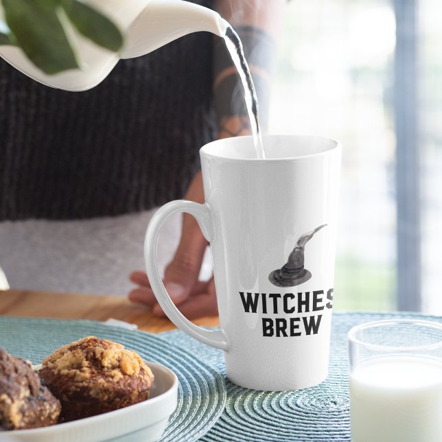 Taza De Café Latte Breve de brujas | Feliz Halloween | Gorra de bruja (Subido por el creador)