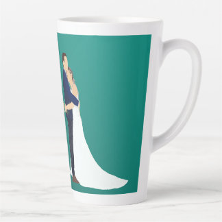 Taza De Café Latte Bridal Couple, skin tones light