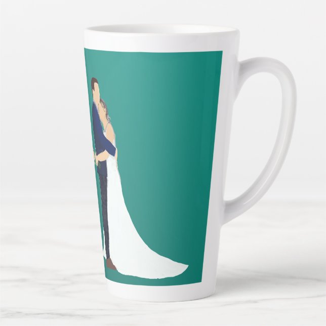 Taza De Café Latte Bridal Couple, skin tones light (Derecha)