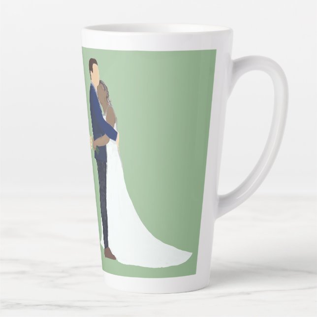 Taza De Café Latte Bridal Couple, skin tones Variation 2 (Derecha)