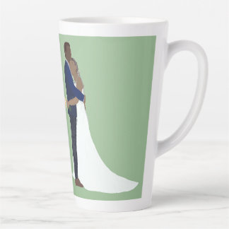 Taza De Café Latte Bridal Couple, skin tones Variation 4