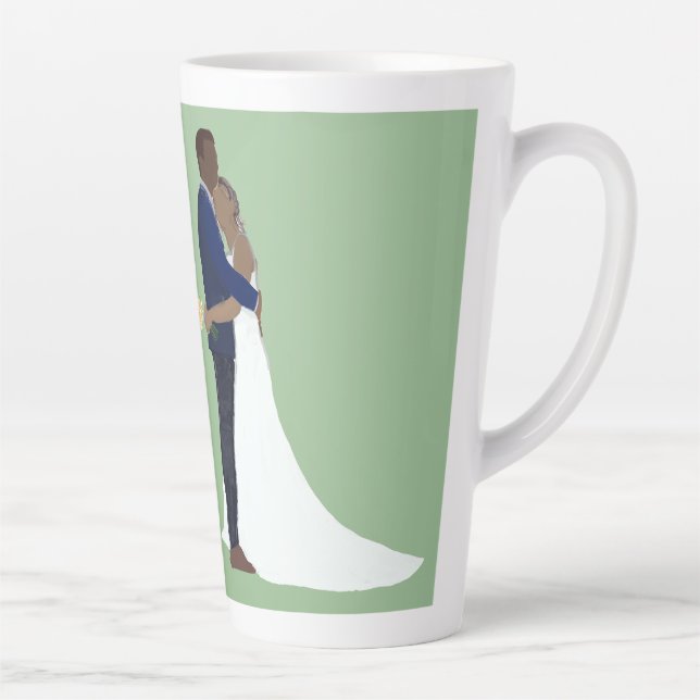 Taza De Café Latte Bridal Couple, skin tones Variation 4 (Derecha)
