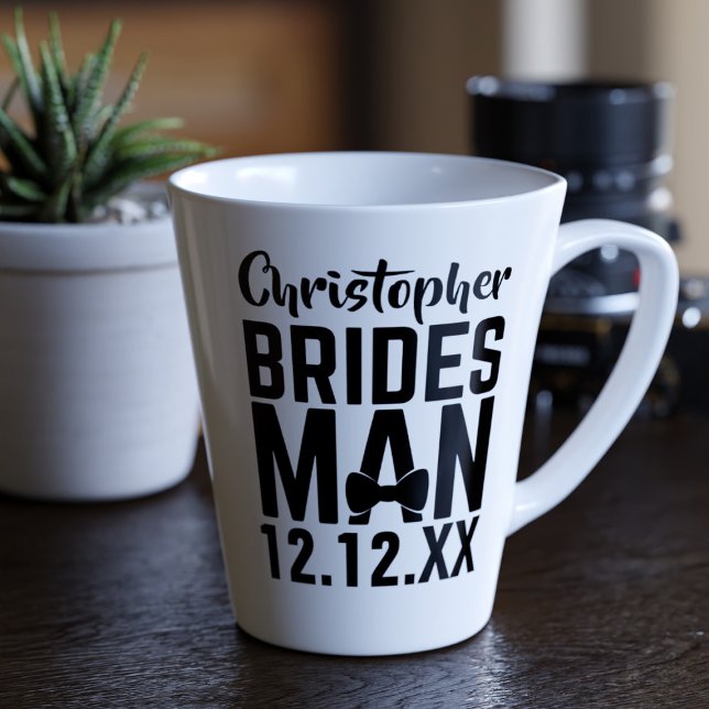 Taza De Café Latte Bridesman Wedding Favor Latte Coffee Mug (Subido por el creador)